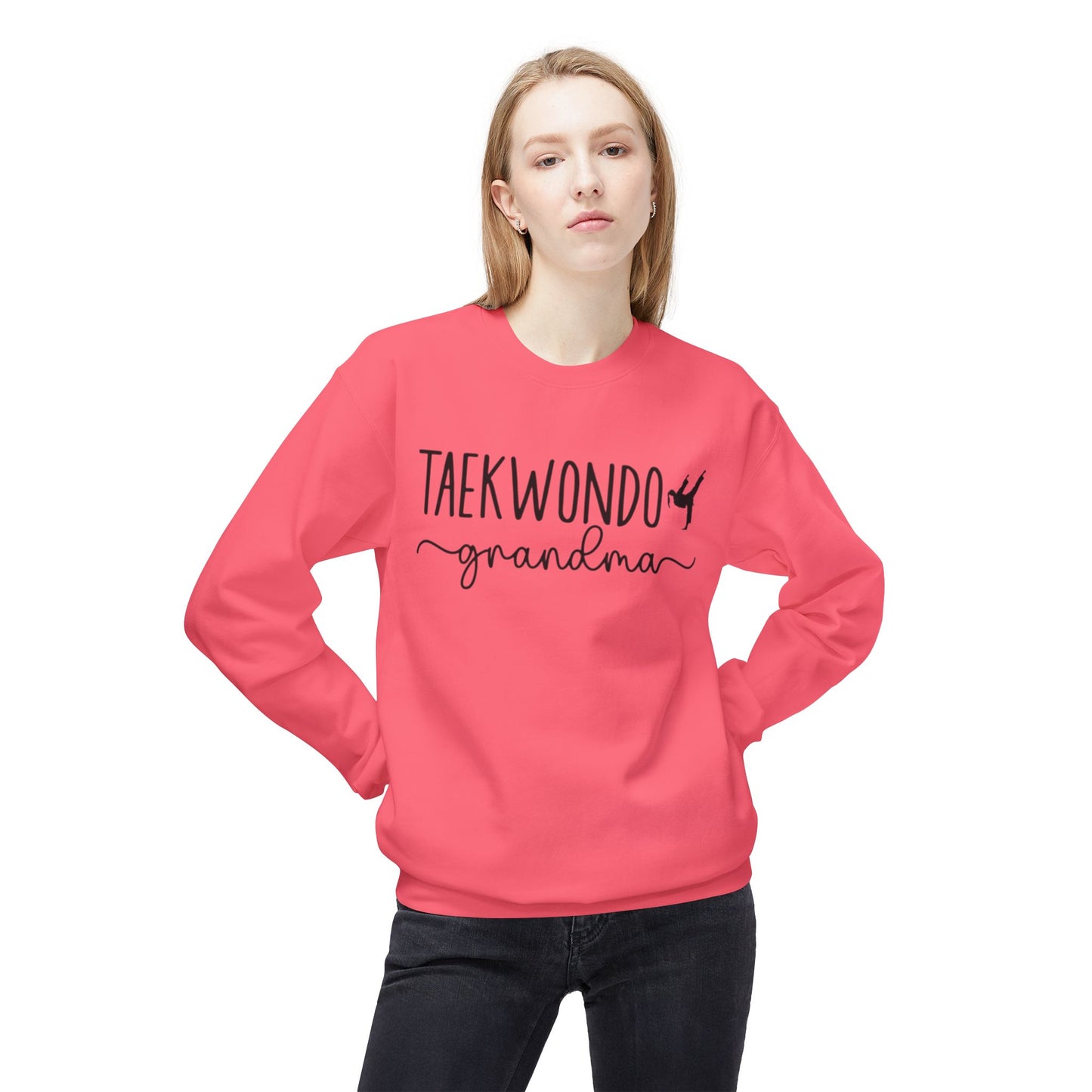 Taekwondo Grandma Softstyle Fleece Crewneck Sweatshirt