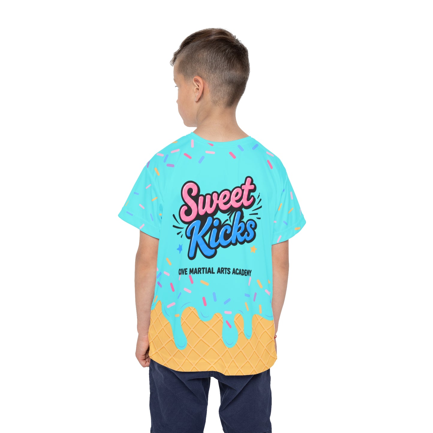 Teal Sweet Kicks Kids Sports Jersey (AOP)