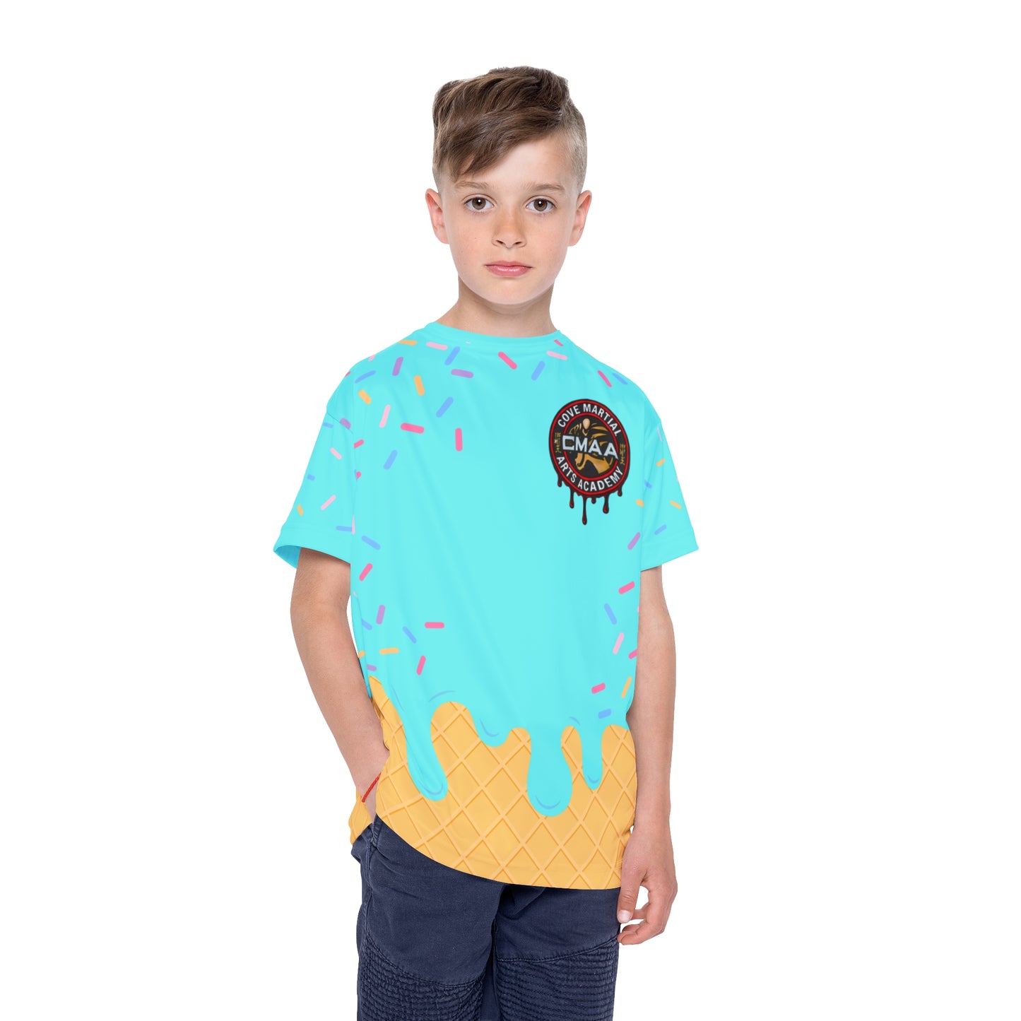 Teal Sweet Kicks Kids Sports Jersey (AOP)