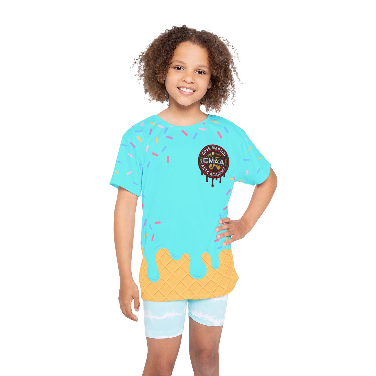 Teal Sweet Kicks Kids Sports Jersey (AOP)