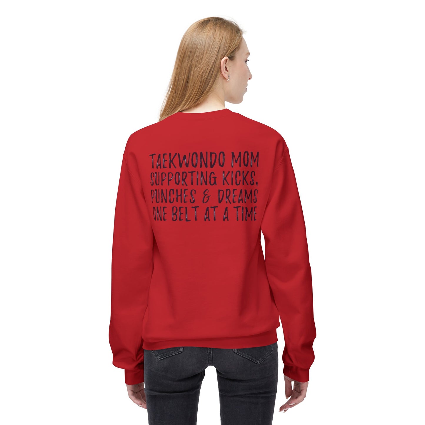 Taekwondo Mom Softstyle Fleece Crewneck Sweatshirt